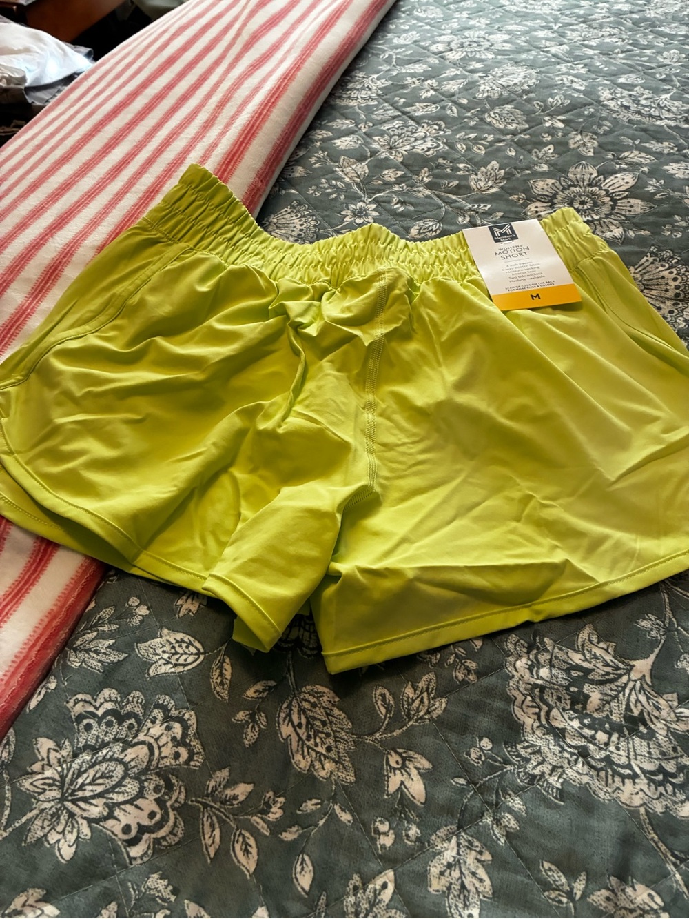 Ladies Lightweight Athletic Motion Shorts - Lime Green